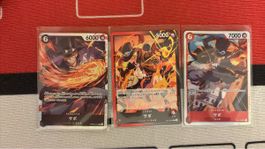 One Piece Sammelkarten Sabo Set 3 Stueck gebraucht 