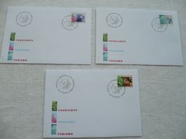2001 3 FDC Tourismus III Einzelm. SBK 1035 - 1037
