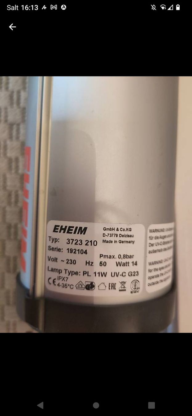 Eheim Lampade: Eheim Reeflex UV 800 & neue Ersatzlampe – Usato da Thalheim an der Thur venduto da Suzuki40 1