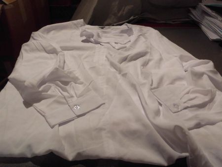 Bluse ca. Grösse L, Paola! weiss, Bändel
