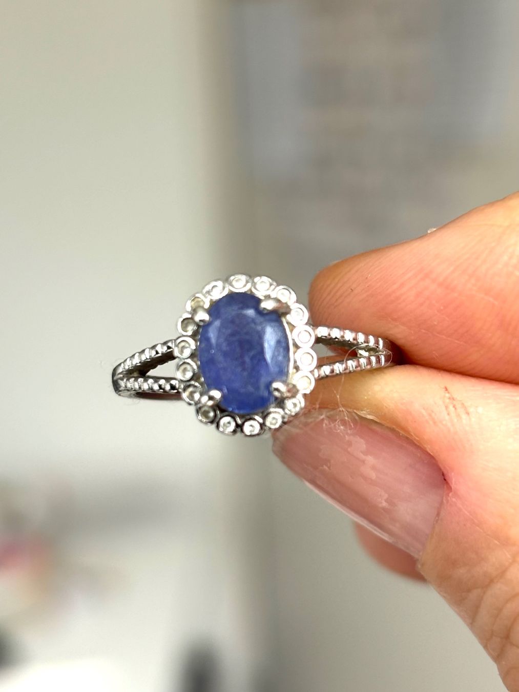 Anelli: Silber Ring 925 mit blauen Stein – Usato da Stein AR venduto da EvaL056 2
