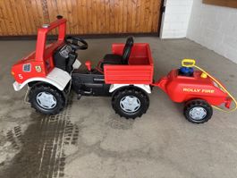 Tretfahrzeug rollyUnimog Feuerwehr mit Anhänger