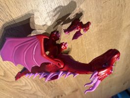Spielzeug Drachen Mama mit Kind gut bespielter Zustand