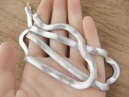 Vintage Schlangenkette flach Kette Silber 925 / 55 cm