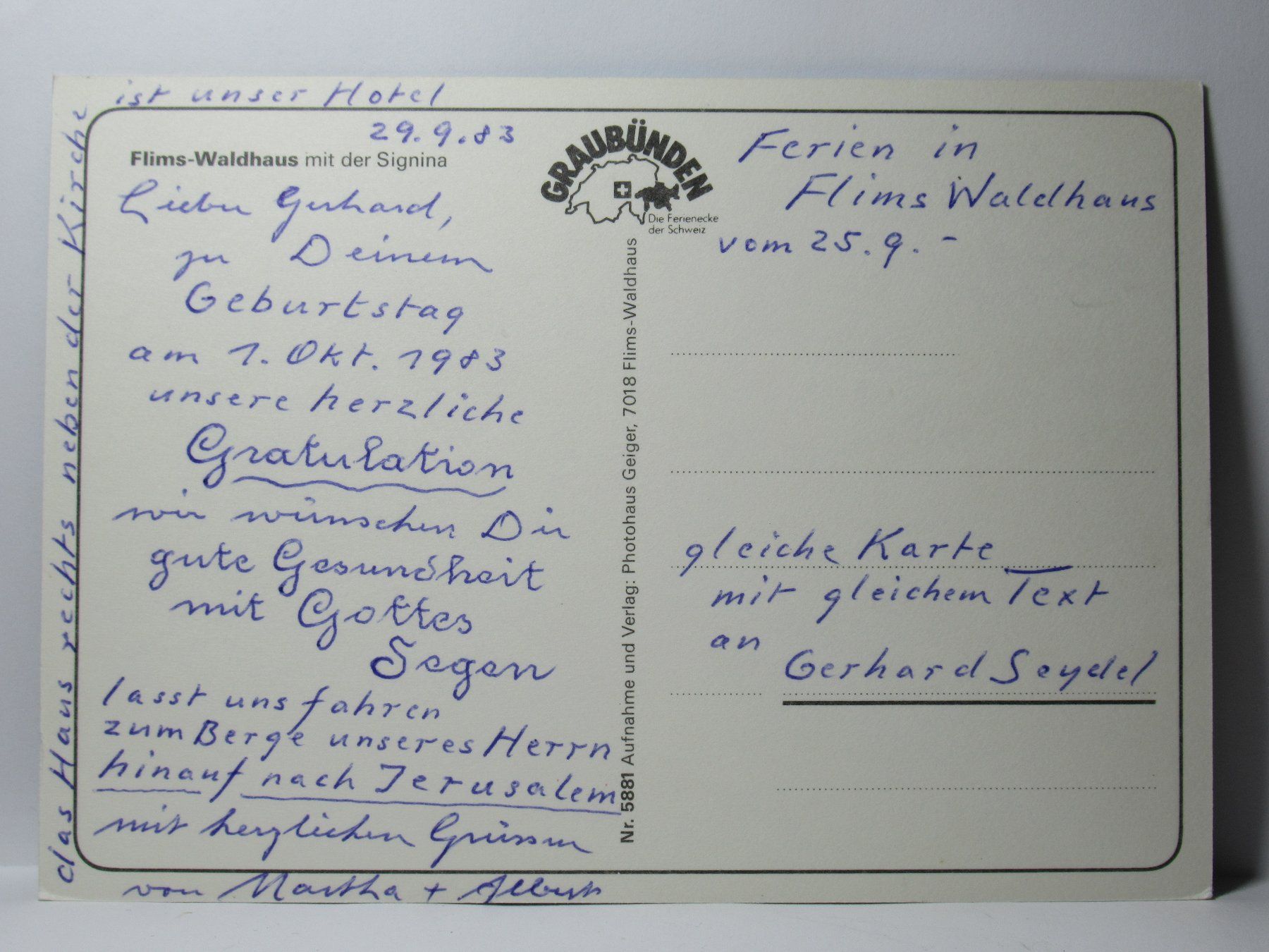 Cartes postales: Flims - Waldhaus – D'occasion à Grenchen par frechri 1