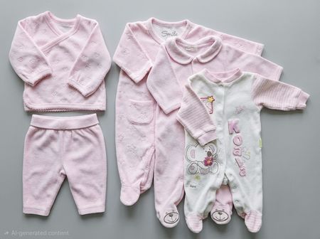 Baby Kleiderpaket Strampler Set Herbst Rosa Velour 50/56