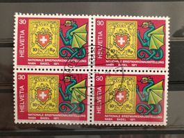 1971 Rayon II Basilisk Viererblock Vollstempel