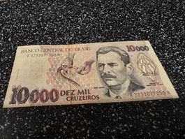 Brasil 10000 Cruzeiros Banknote guter Zustand