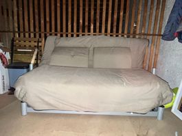 Convertible Grau/Beige Sofa Bed