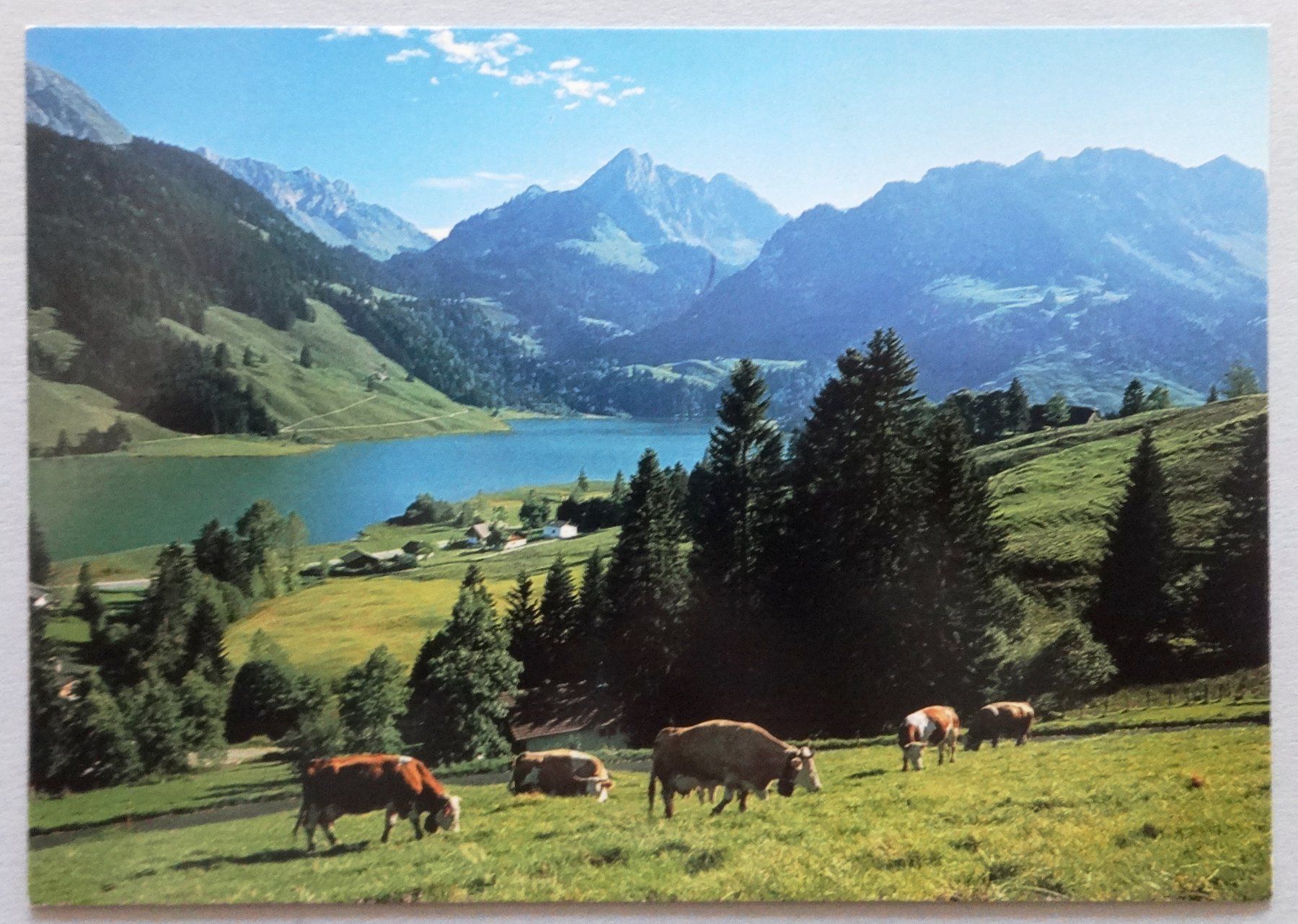 Ansichtskarten: Schwarzsee mit Spitzfluh und Récardets – Gebraucht aus Fétigny von Billy2miny