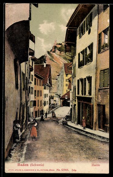 Cartoline postali: AK Baden, Strassenpartie in der Halde – Usato da Berlin venduto da bartko-reher