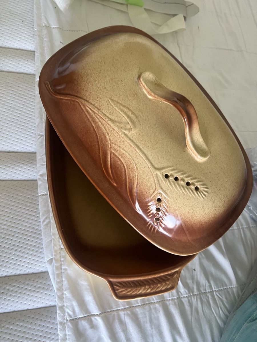 Elettrodomestici da cucina: Ceramic Baking Dish with Lid, Wheat Pattern, Brown Beige – Nuovo (secondo la descrizione) da Zürich venduto da ginag2684