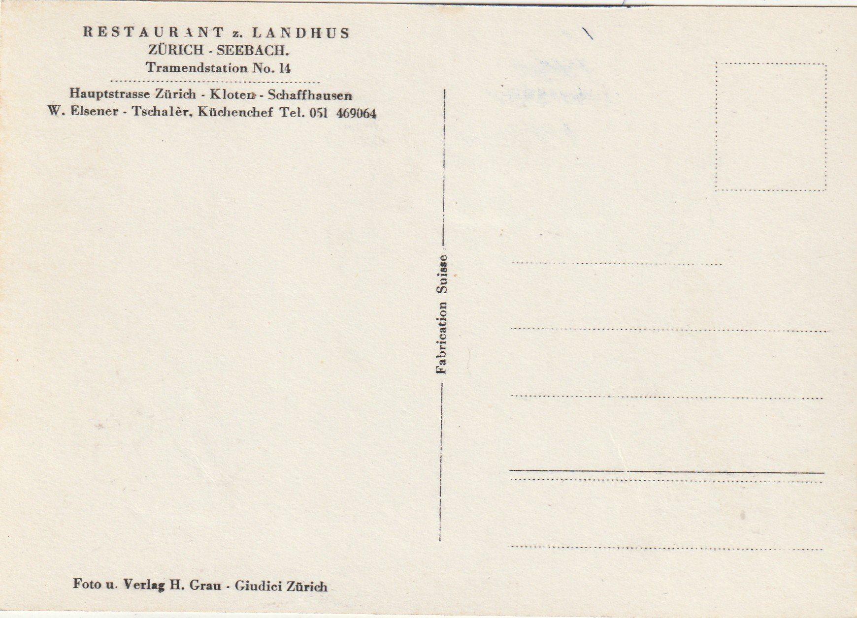 Cartoline postali: Zürich Seebach Restaurant Landhus – Usato da Rorschacherberg venduto da fratovi2 1