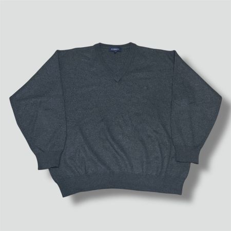 Burberry London vintage grey wool sweatshirt pull wolle 90s