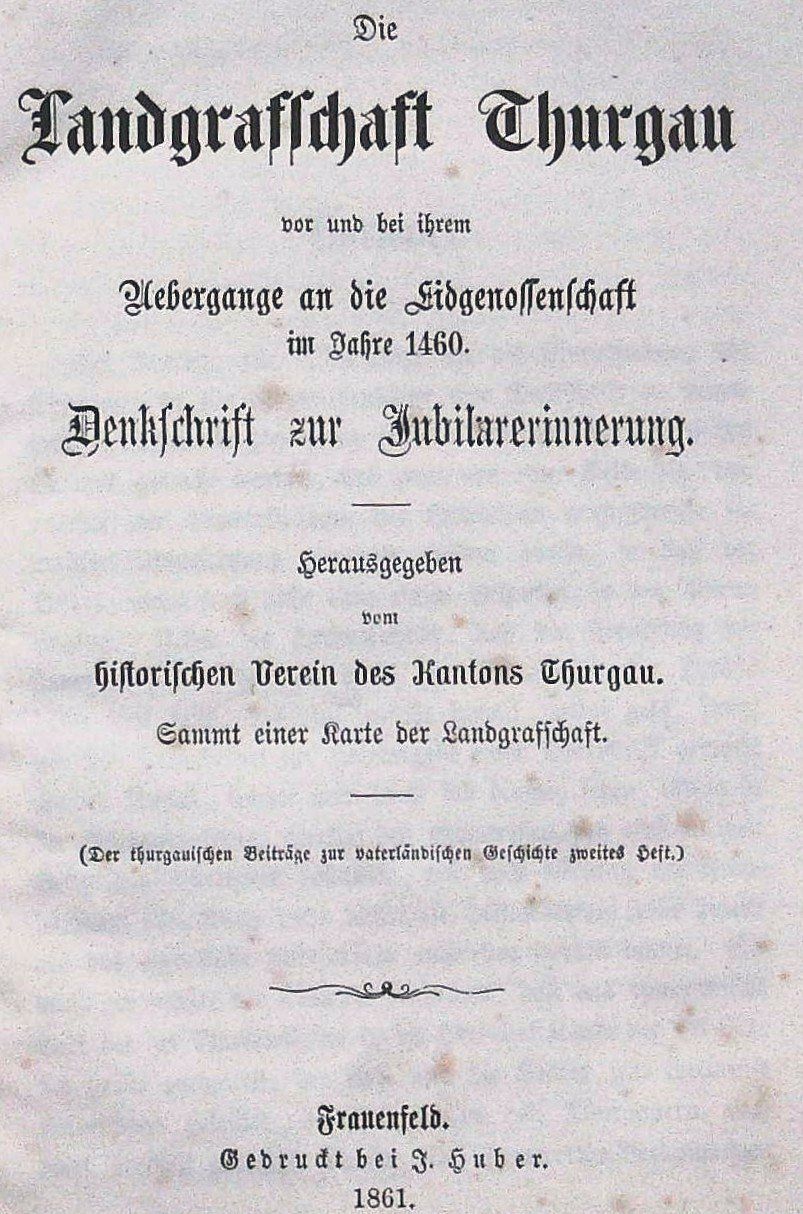 Cartine & Atlanti: Landgrafschaft Thurgau mit Karte 1861 – Usato da Rafz venduto da booksell 2