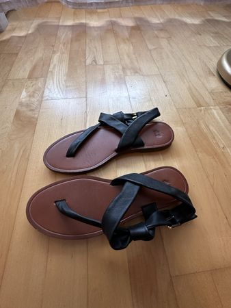 Sandale Leder schwarz H&M Gr. 40