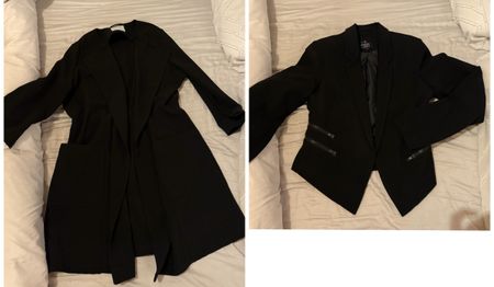 Schwarzer Blazer und Mantel - Grösse S