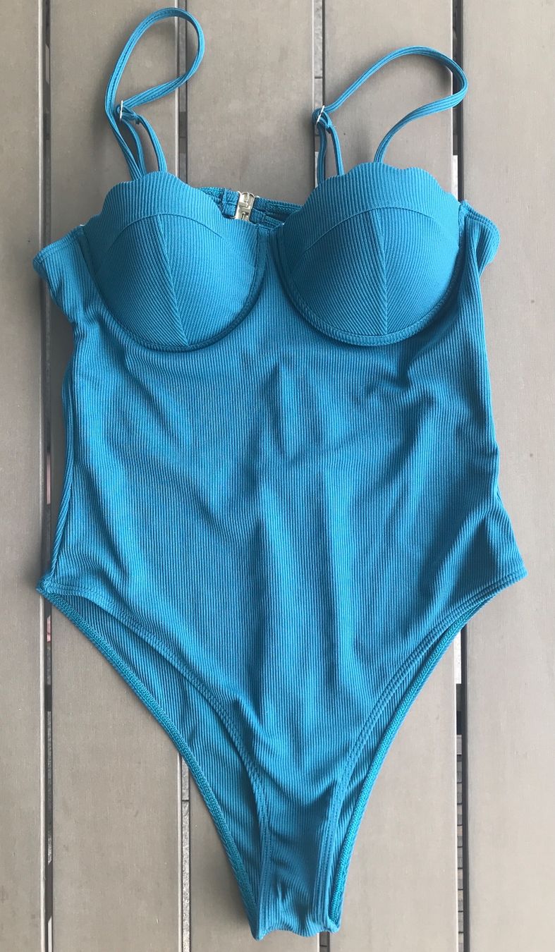 Costumi da bagno & Bikini: Badekleid Petrol Feinripp, Gr. M – Nuovo (secondo la descrizione) da Ebnat-Kappel venduto da Molton