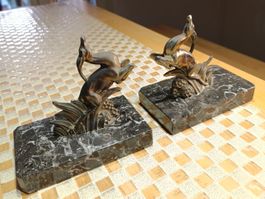 Art Deko Buchschutzen Zinn guss, Marmor um 1930j Top