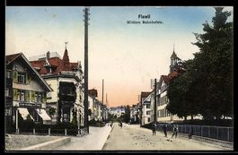 AK Flawil, Mittlere Bahnhofstraße mit Schuhhandlung