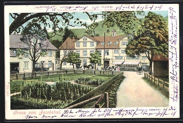 Cartoline postali: Jakobsbad, Restaurant Bahnstation v. A.  – Usato da Berlin venduto da bartko-reher