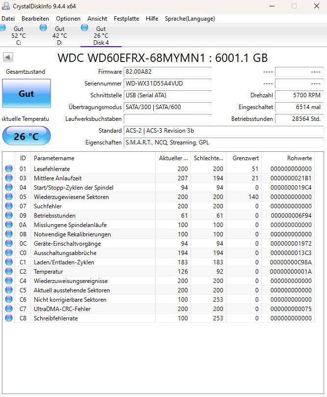 Western Digital Dischi rigidi: 6TB HDD WD Red NAS – Usato da Künten venduto da Thozogg 3