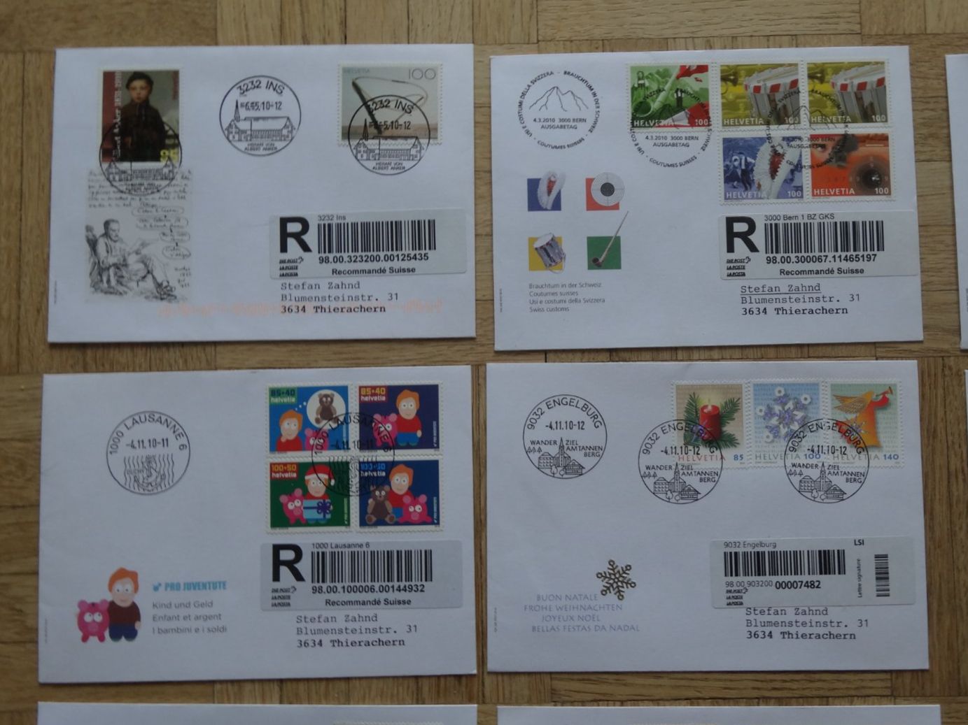 Tutti i francobolli: Timbres   Lot   18x  2010   Recommandé – Usato da Romanel-sur-Lausanne venduto da Swift13 1