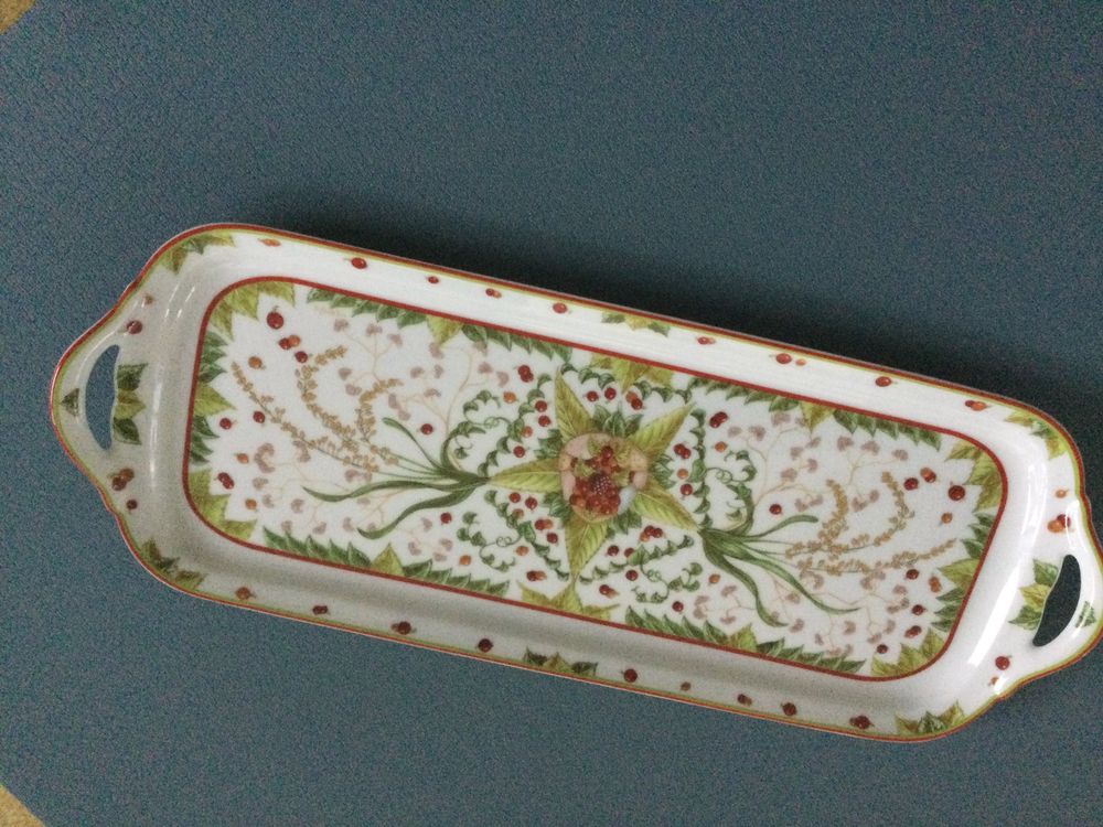 Set De 4 Assiettes à Dessert/salade Hermès 'Le Jardin De Pythagore' - Porcelaine, Motif Floral - Occasion