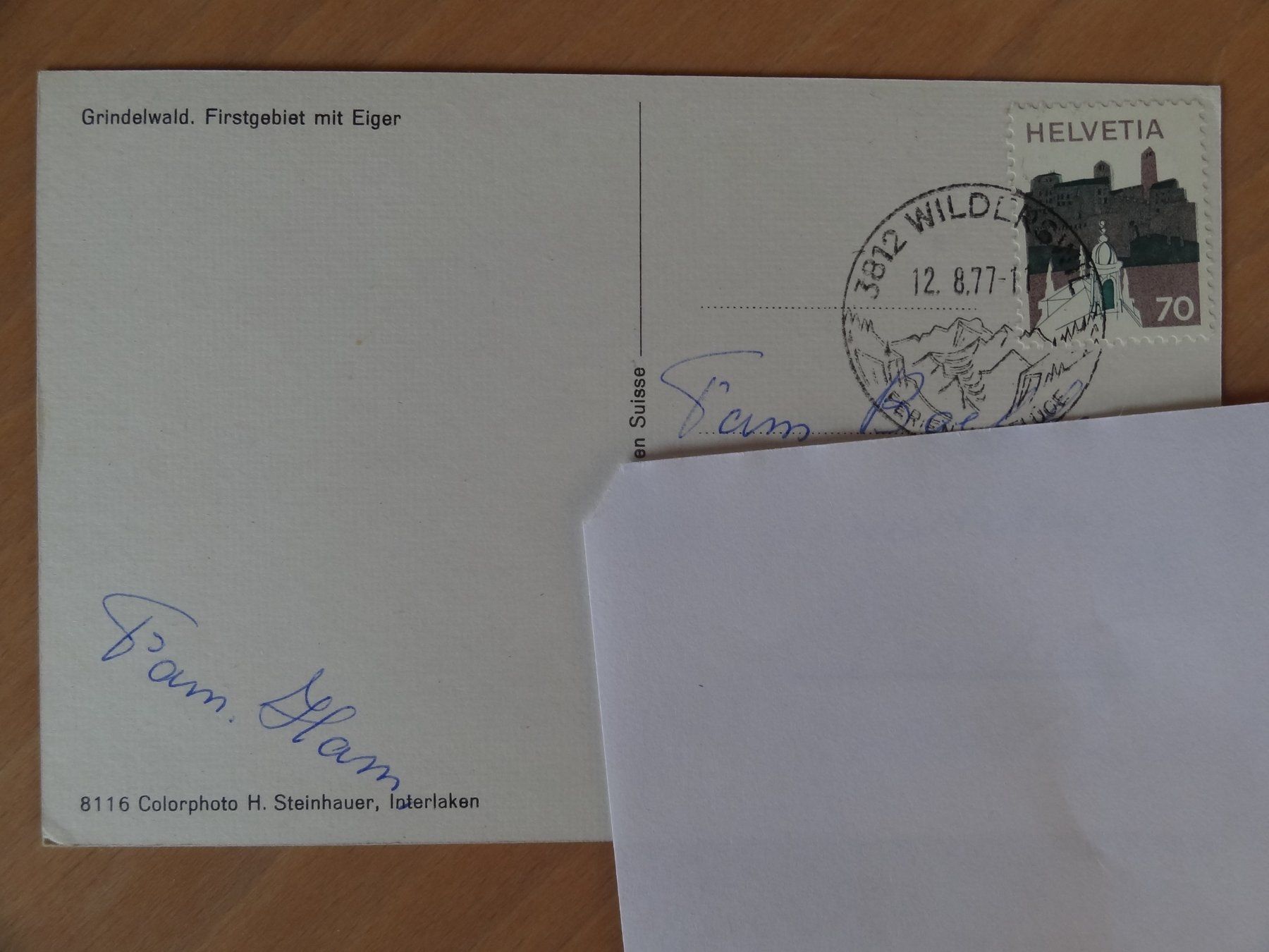 Cartoline postali: Grindelwald - Eiger - 1977 – Usato da St Léonard venduto da Riglin 1