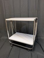 Vintage Klappwagen Servierwagen Chrom Weiss Space Age