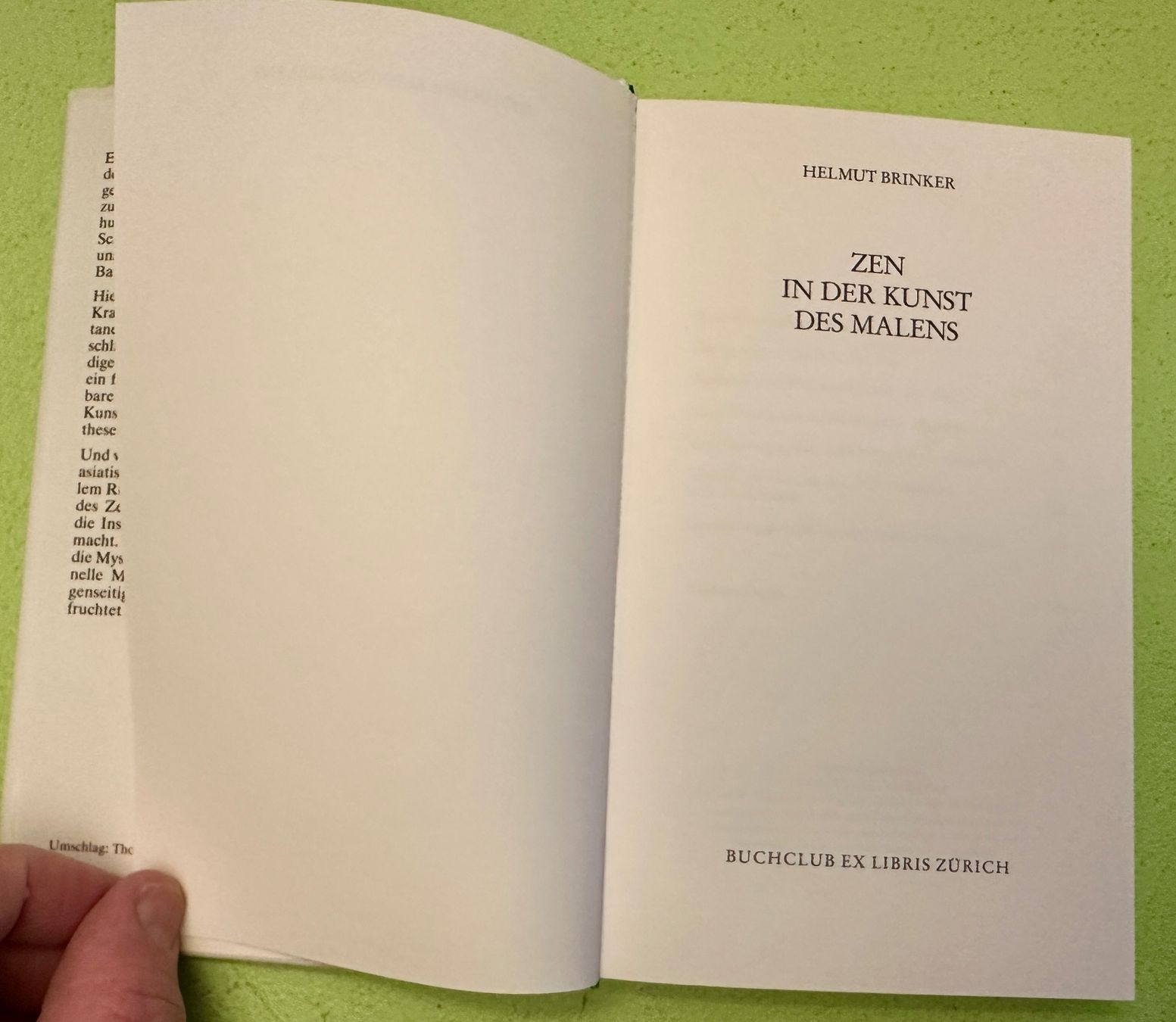 Libri: Helmut Brinker: ZEN in der Kunst des Malens. – Usato da Zürich venduto da allp 2
