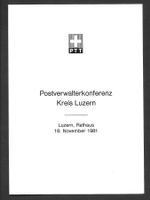 Sonderfolder Postverwalterkonferenz Luzern 18.11.1981