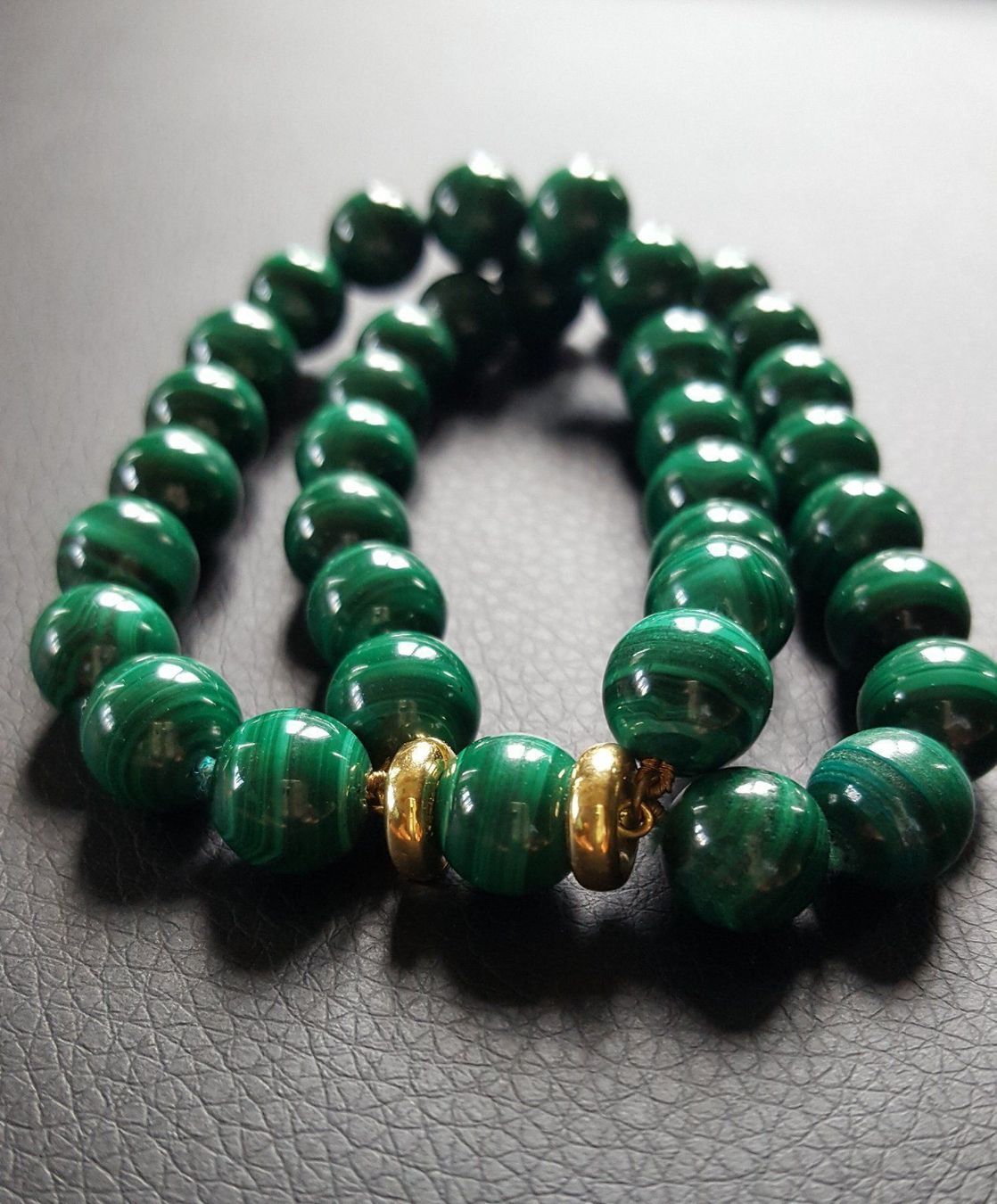Bracciali & Braccialetti: 18 Karat 750 Gold Malachit Armband – Usato da Wald ZH venduto da Dasilver 1