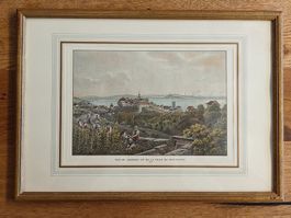 Vue du Château de Neuchâtel - Historische Lithografie 1860