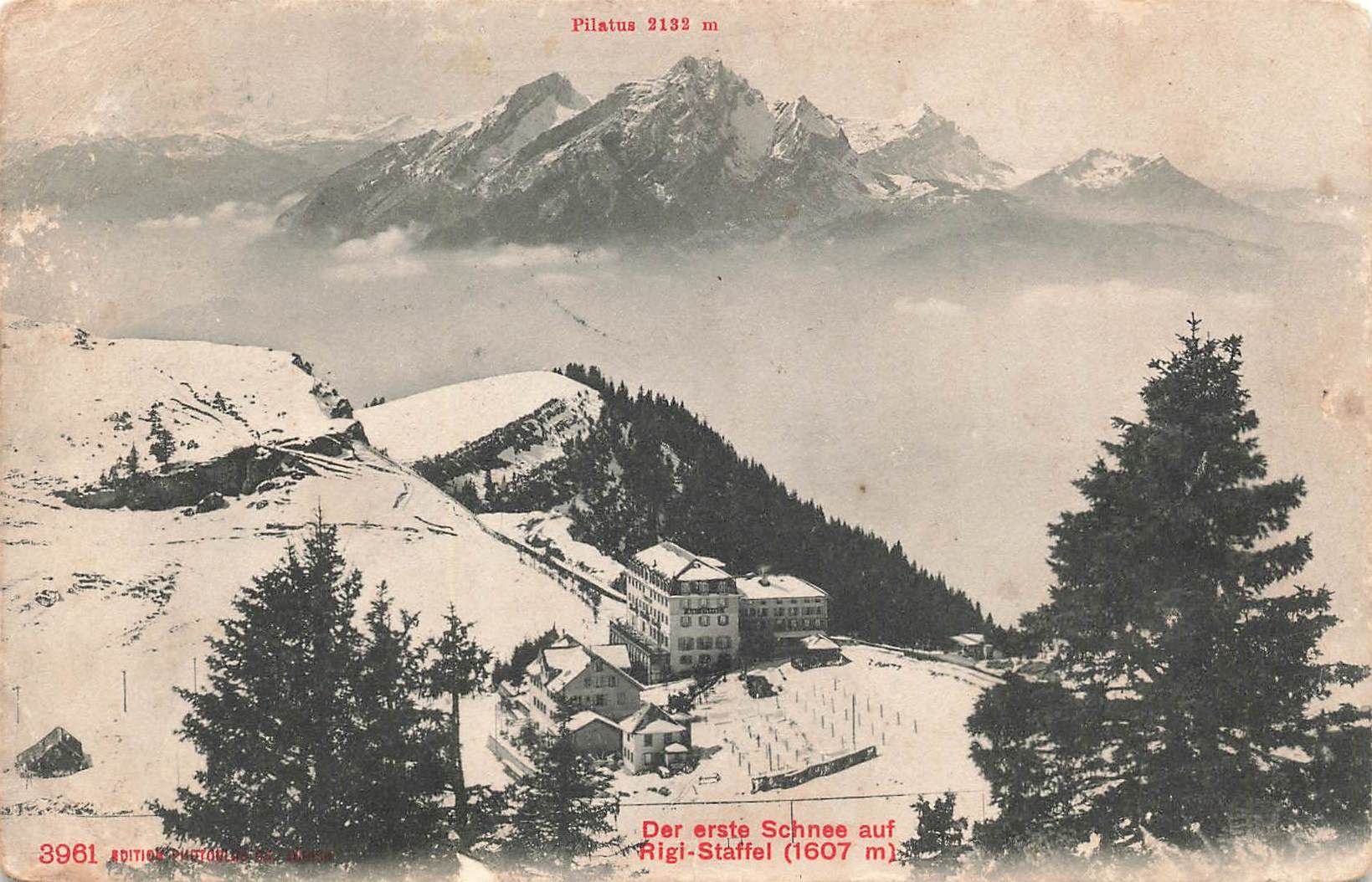 Cartoline postali: Der erste Schnee auf Rigi Staffel LU – Usato da Biasca venduto da Blenio71