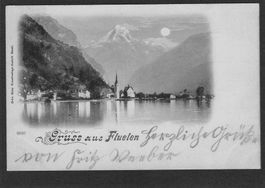 AK,UR Gruss aus Fluelen ,1898,Mondschein