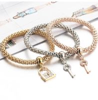 3er Set Armband Schloss & Schlüssel
