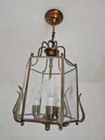 Lustre ancien, façon lanterne, en laiton