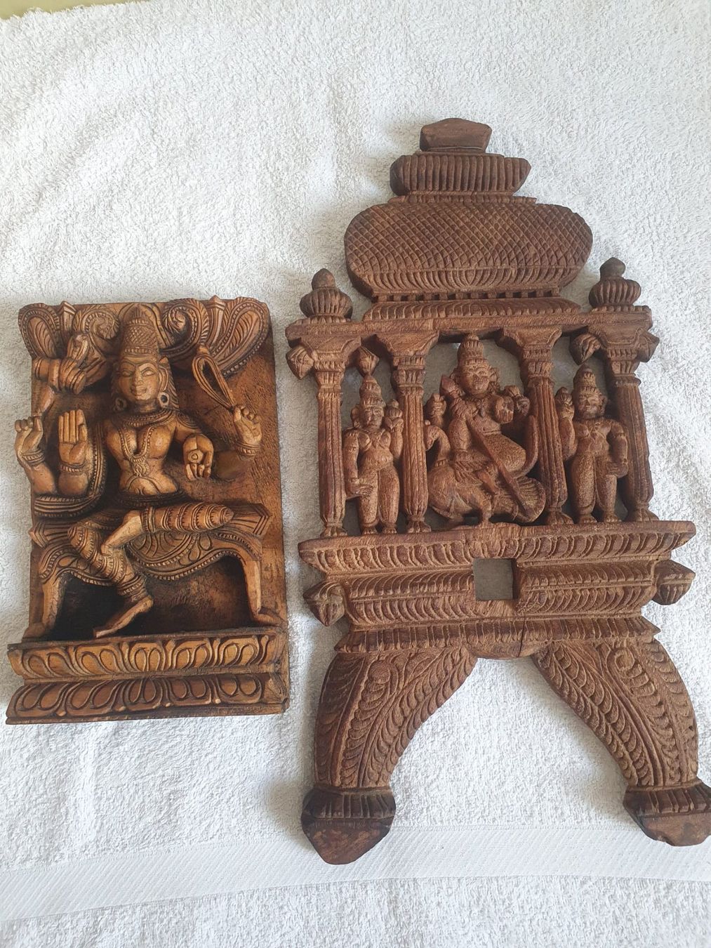 Xilografie: 2 indische Holzschnitzerei – Usato da Basel venduto da FirstClass4000