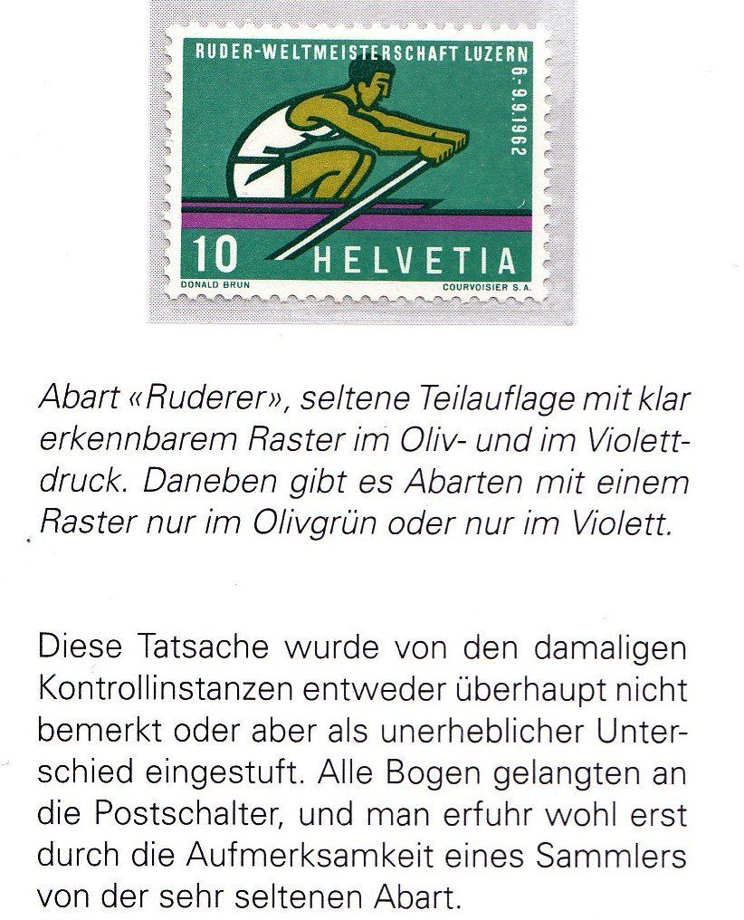 Tous les timbres: 1962 Abarten Nr.1.09+1.10 Deutlicher Raster ** Postfrisch ** – Neuf (Voir description) à Adliswil par Aenti 5
