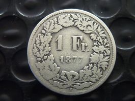 1 Fr.  1877  -  ungereinigt  -