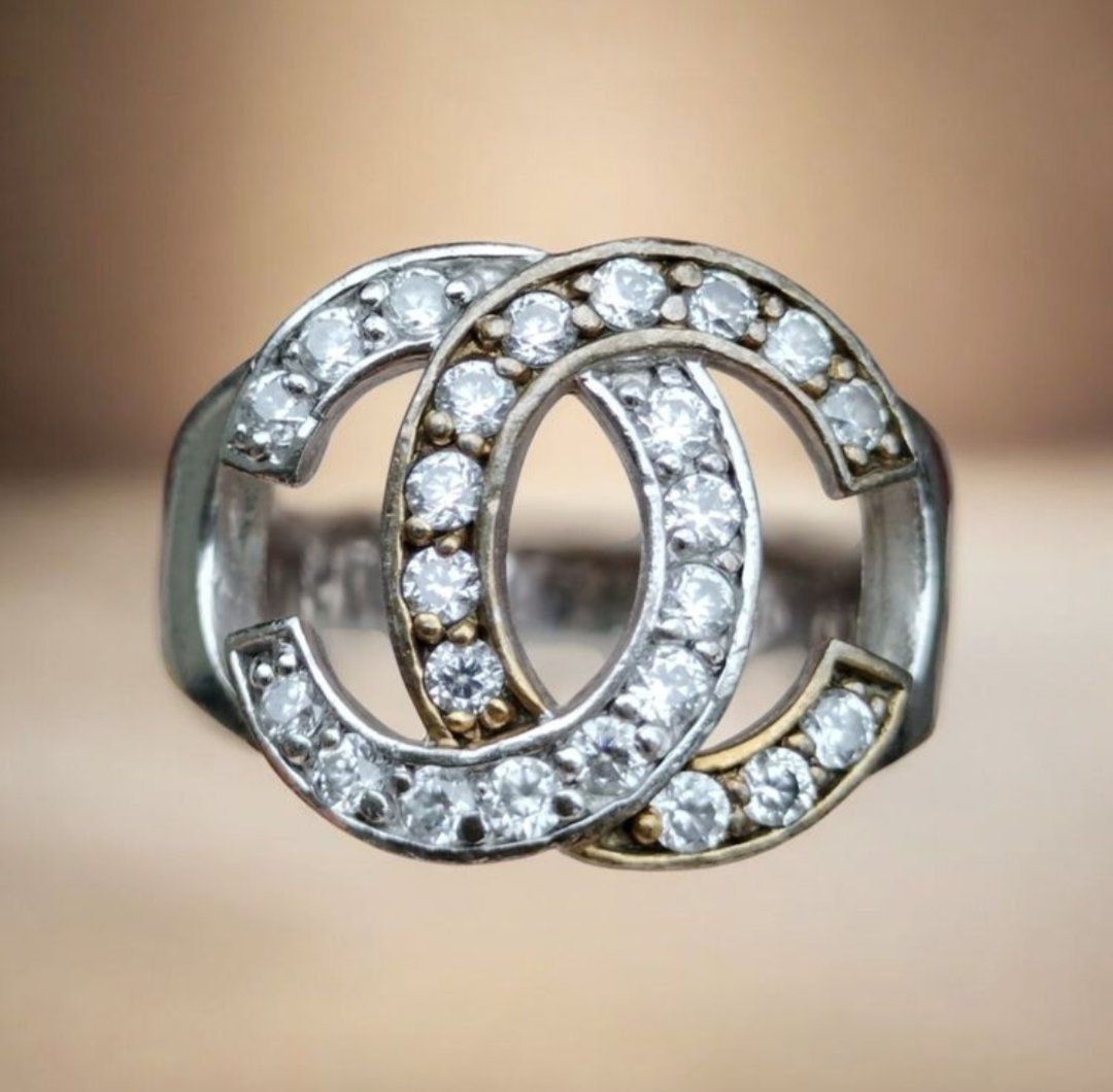 Anelli: Bicolor Zirkonia Ring 925 Solid Sterling Silber – Usato da Schwyz venduto da els_7cys