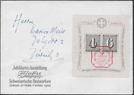 1943 Brief illust. ZH Block W14 Rosetten-o sauber Top ab 1.-