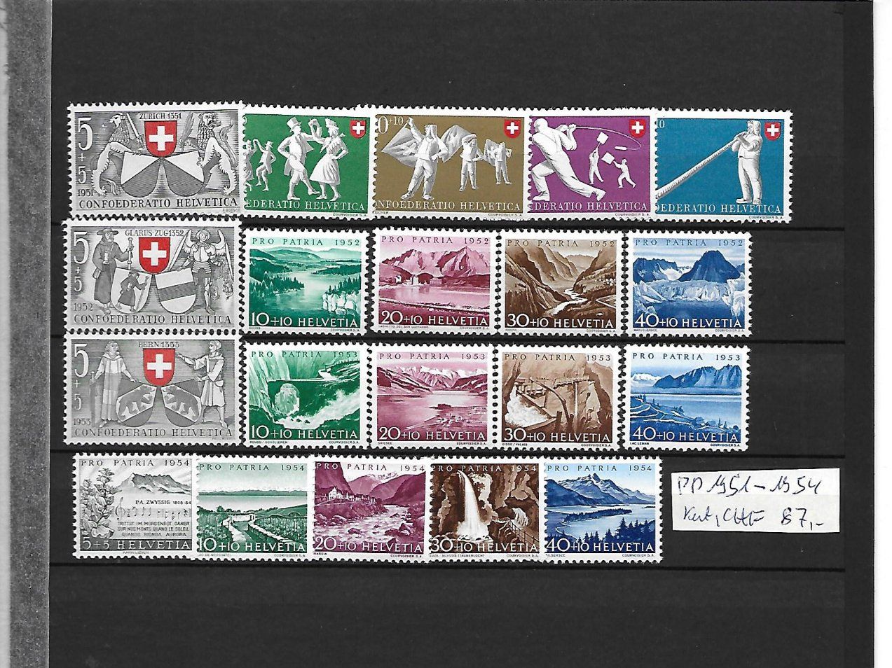 Tutti i francobolli: PP 1951 - 1954 ** Kat: CHF 87.- – Nuovo (secondo la descrizione) da Basel venduto da Ilp