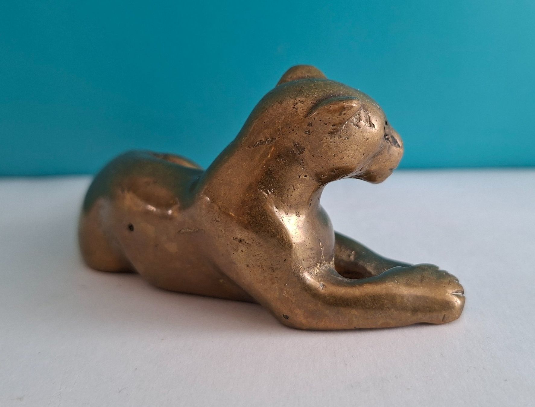 Sculture & Statue: Liegender Panther, Leopard-Figur aus Messing oder Bronze – Usato da Opfikon venduto da Diversamente 2