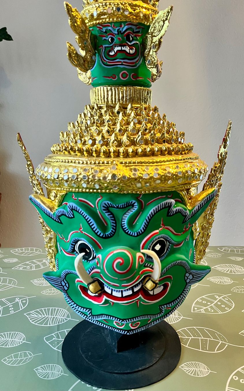 Tutte le decorazioni: Thai Khon Maske Deko / Farbe Grün – Usato da Uffikon venduto da san123day 9