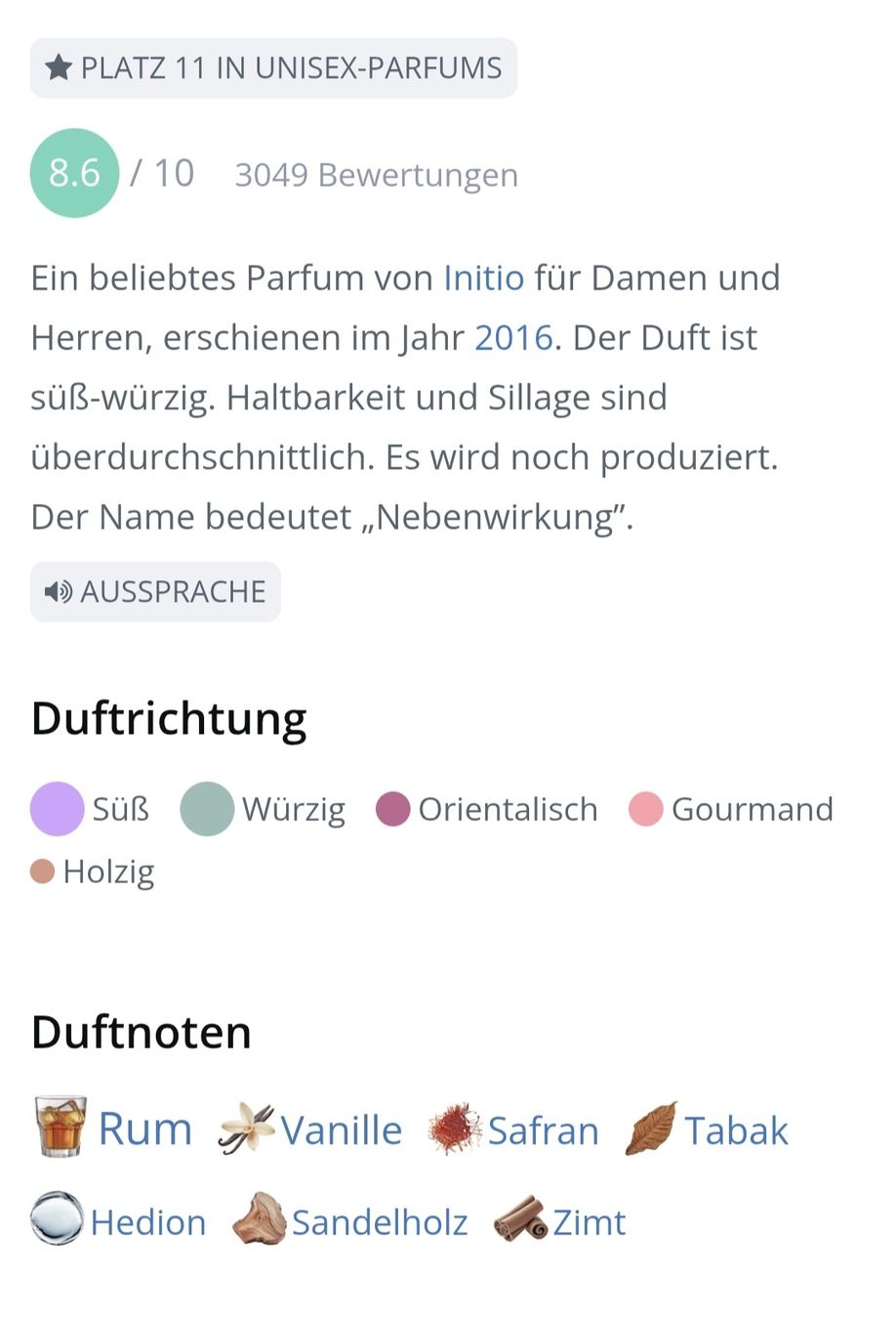 Initio Parfums & Eau de Toilette: 2 ml SIDE EFFECT INITIO ABFÜLLUNG – Neuf (Voir description) à St. Gallen par CaliSunshine 3