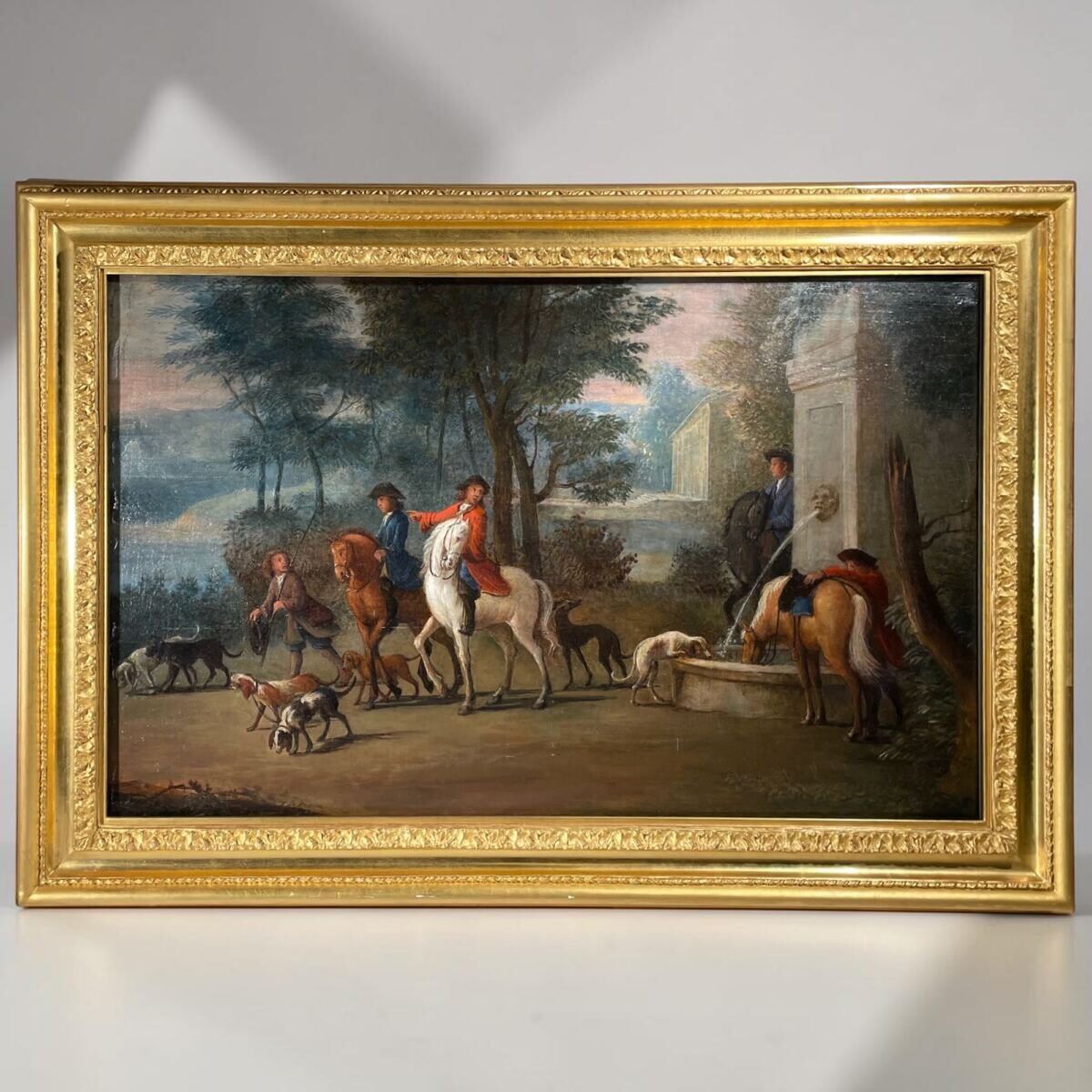 Dipinti: Gemälde, Aufbruch zur Jagd  – Usato da Zürich venduto da kunstkauf
