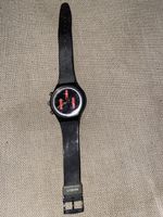 Montre Swatch vintage noire bracelet caoutchouc
