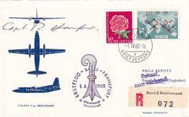 Erstflug SR Basel - Frankfurt 1965 mit Unterschrift Pilot !